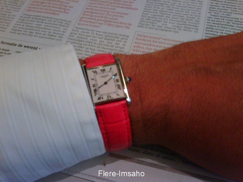 cartier tank red strap