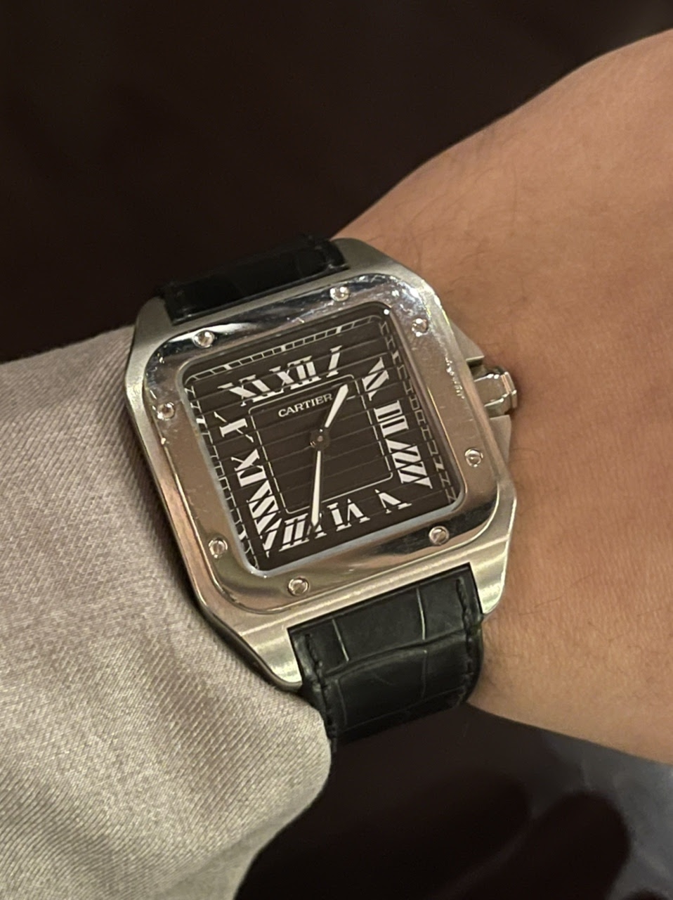 Cartier] Santos Medium Green Dial! : r/Watches