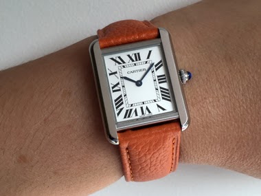 cartier tank solo orange strap