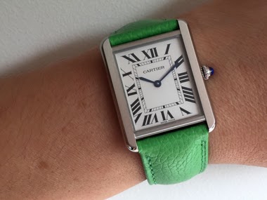 cartier tank solo green strap