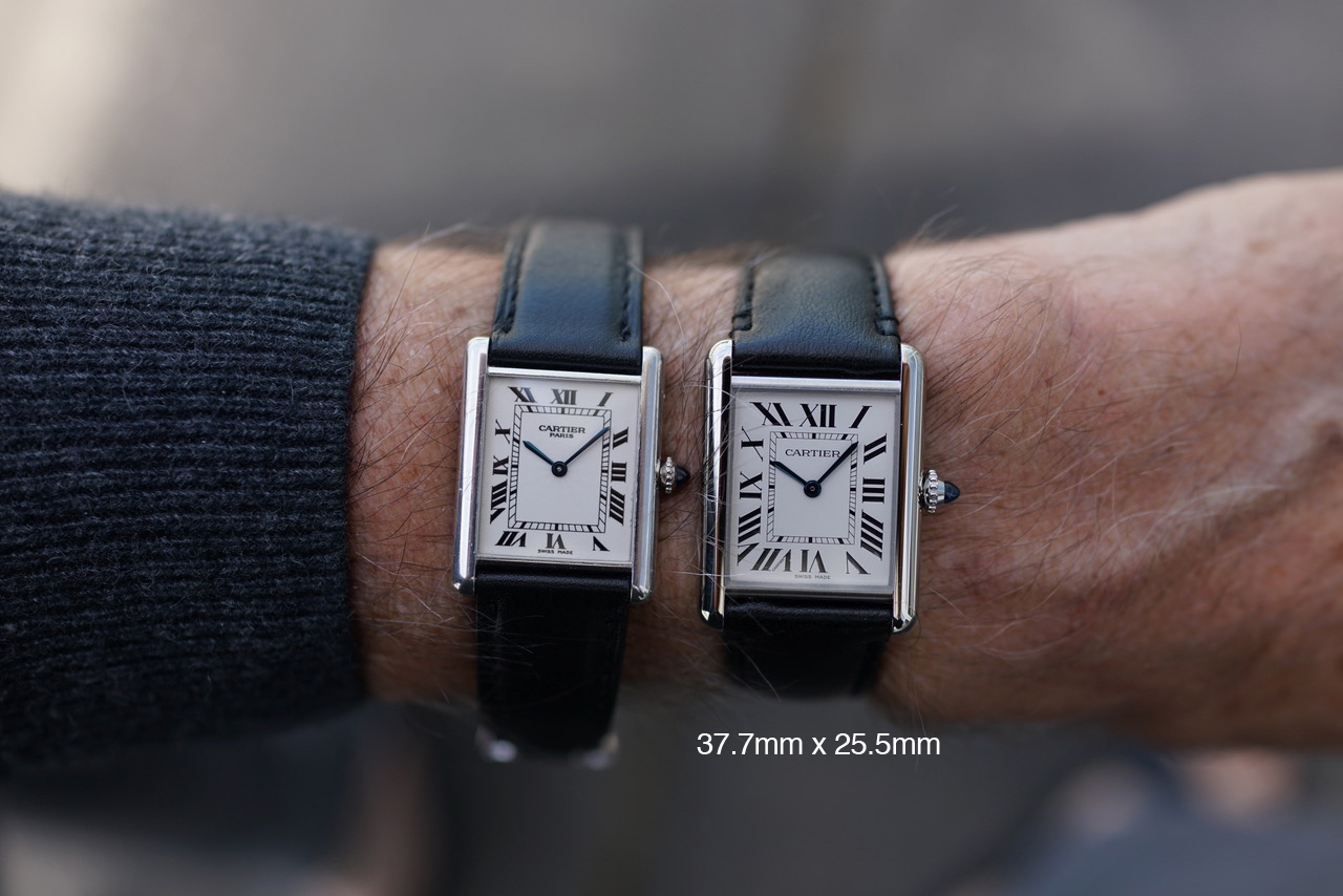 Cartier Tank Louis and Solo Sizes Showcase