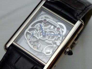 tank louis cartier skeleton sapphire watch