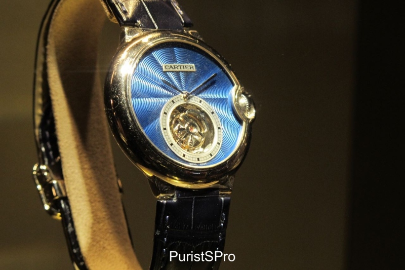 Ballon Bleu de Cartier Flying Tourbillon with a beautiful blue enamel dial. At 39mm, it is a perfect size for me!