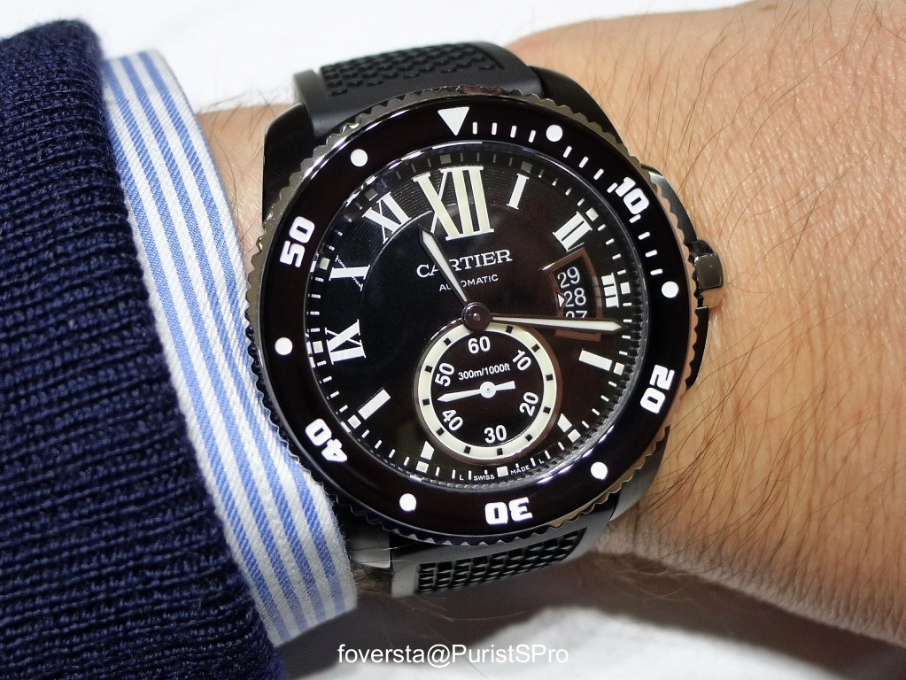 cartier all black watch