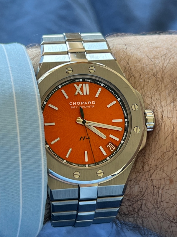 Chopard Alpine Eagle Orange Dial Wristshot
