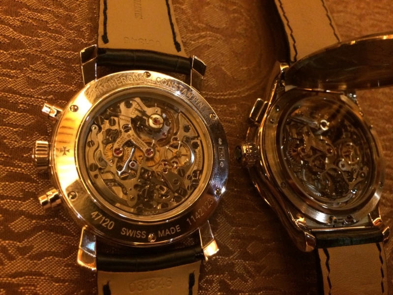 2 beautiful Swiss style high end chrono movements with horizontal coupling