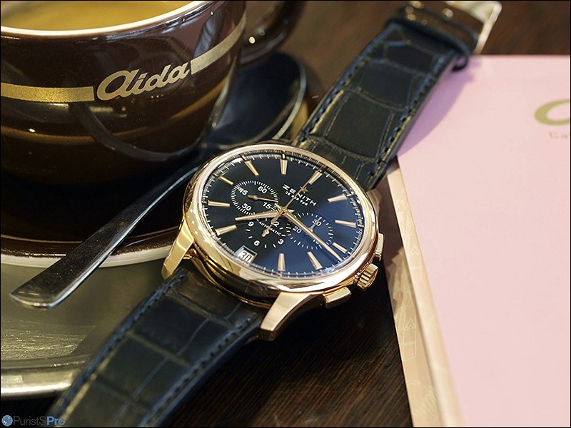 レオナルド 03.2020.670/76.C498 Zenith Captain Central Second Mens Brown Dial