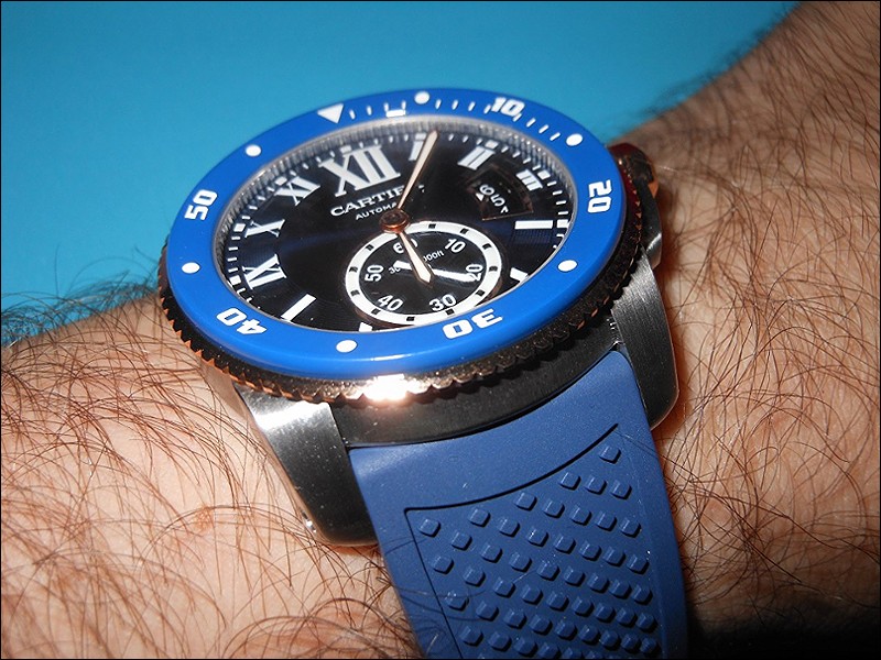 cartier calibre de cartier diver blue watch