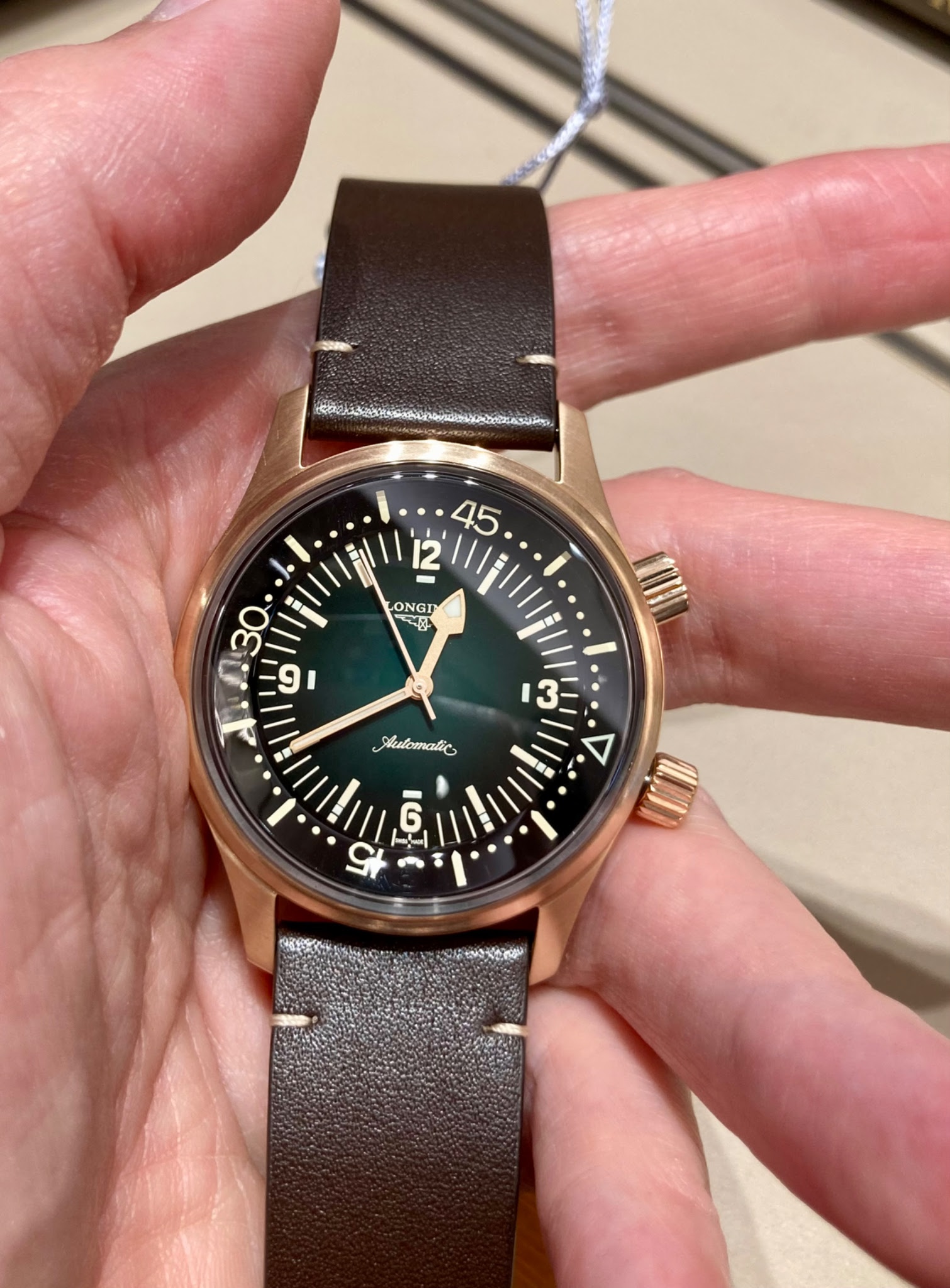 The Longines Legend Diver Bronze Green Dial