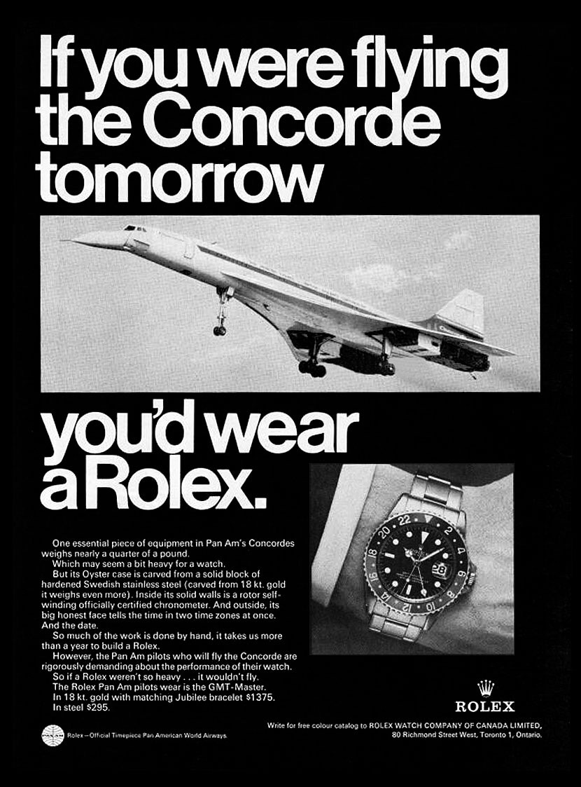 The same Concorde ad with a later model mercedes hands. 