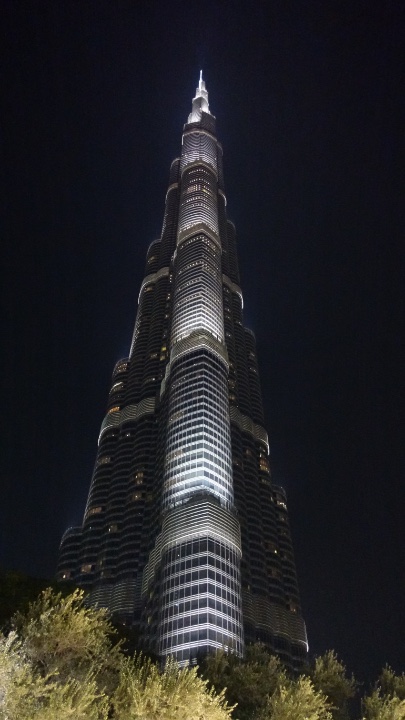 Burj Khalifa at night.