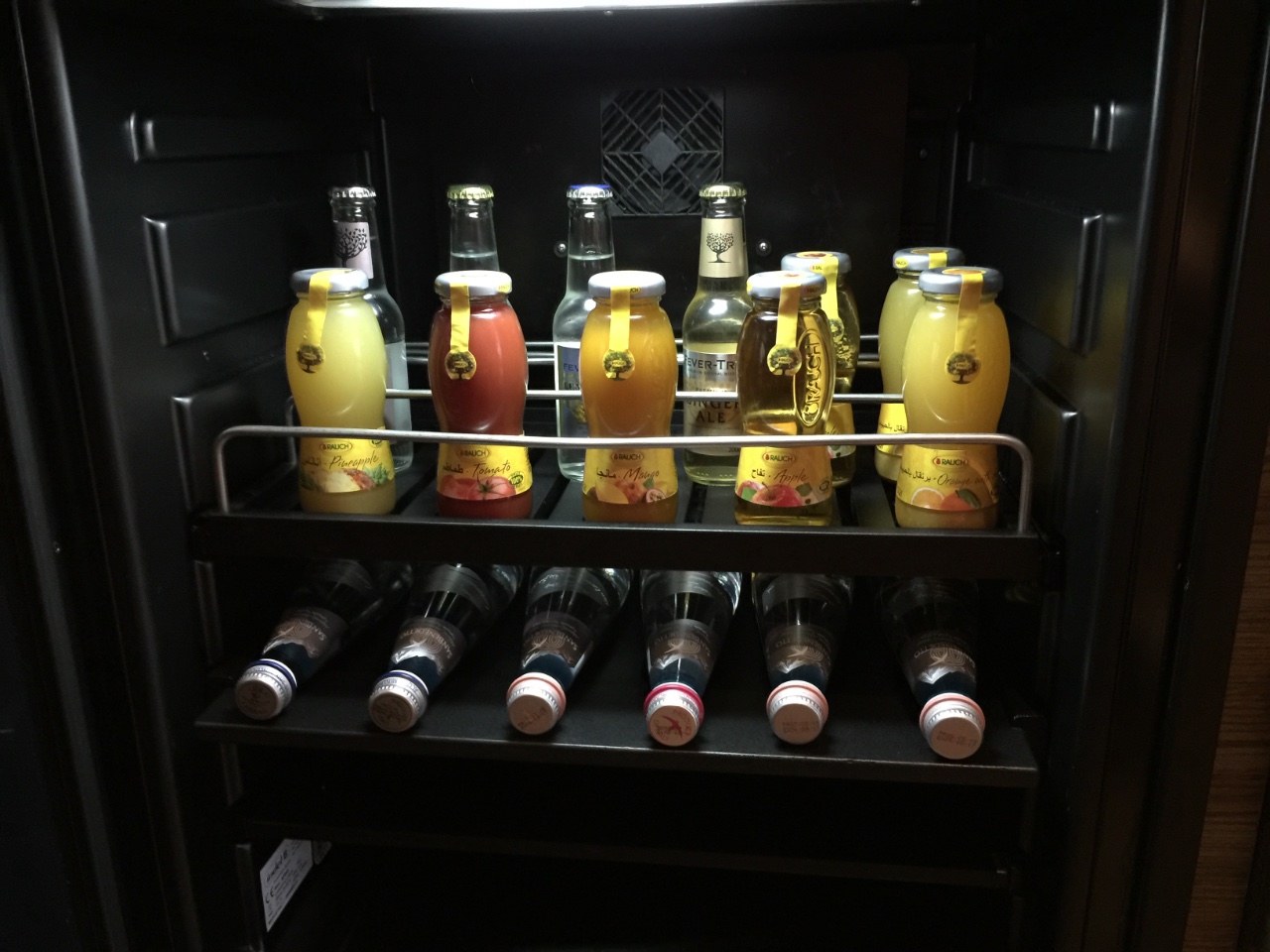 Nice minibar with products from Italy, and it's complimentary.