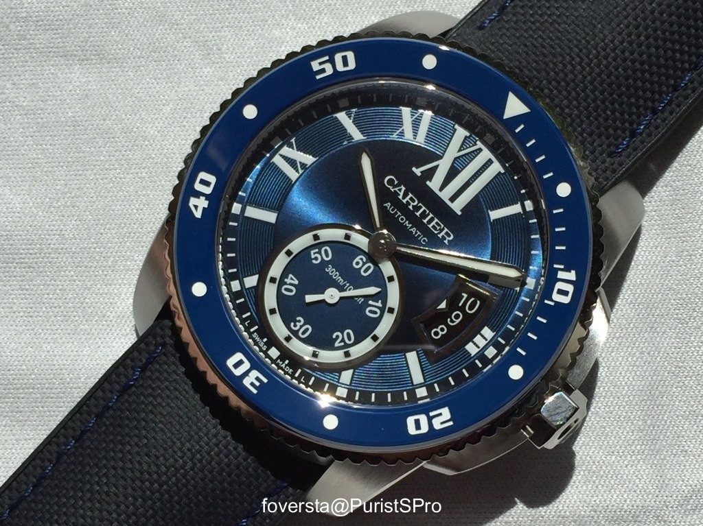 cartier calibre blue