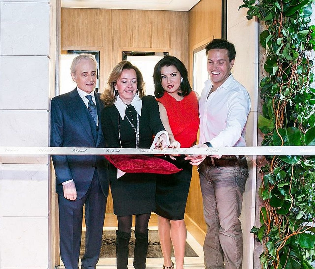 Jose Carreras, Caroline Scheufele, Anna Netrebko and Erwin Schrott open Chopard Geneva Boutique