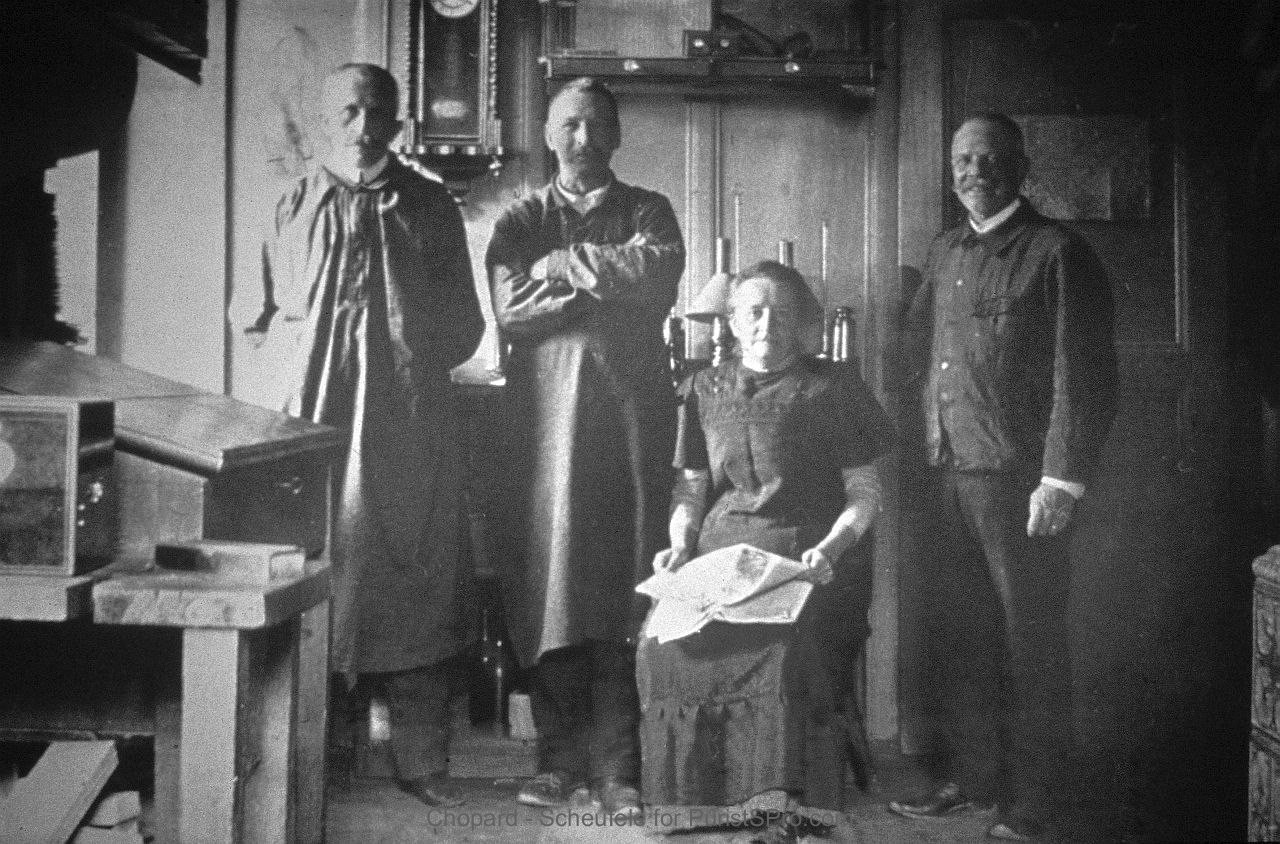 Workshop of Louis-Ulysse Chopard (right) in the 1890s