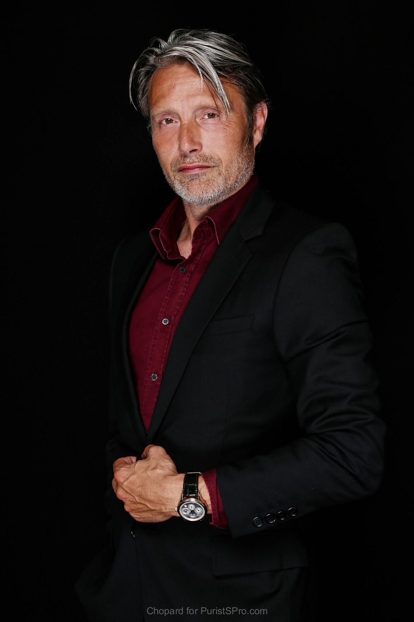 Mads Mikkelsen wearing L.U.C Regulator