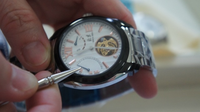 Staff demonstrates the flyback date on the tourbillon - something they are rather proud of in terms of the quality of execution