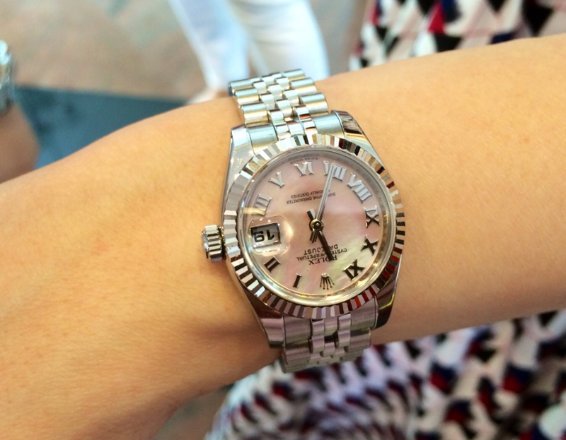 Godniece's beautiful ladies Rolex DateJust with pink MOP dial