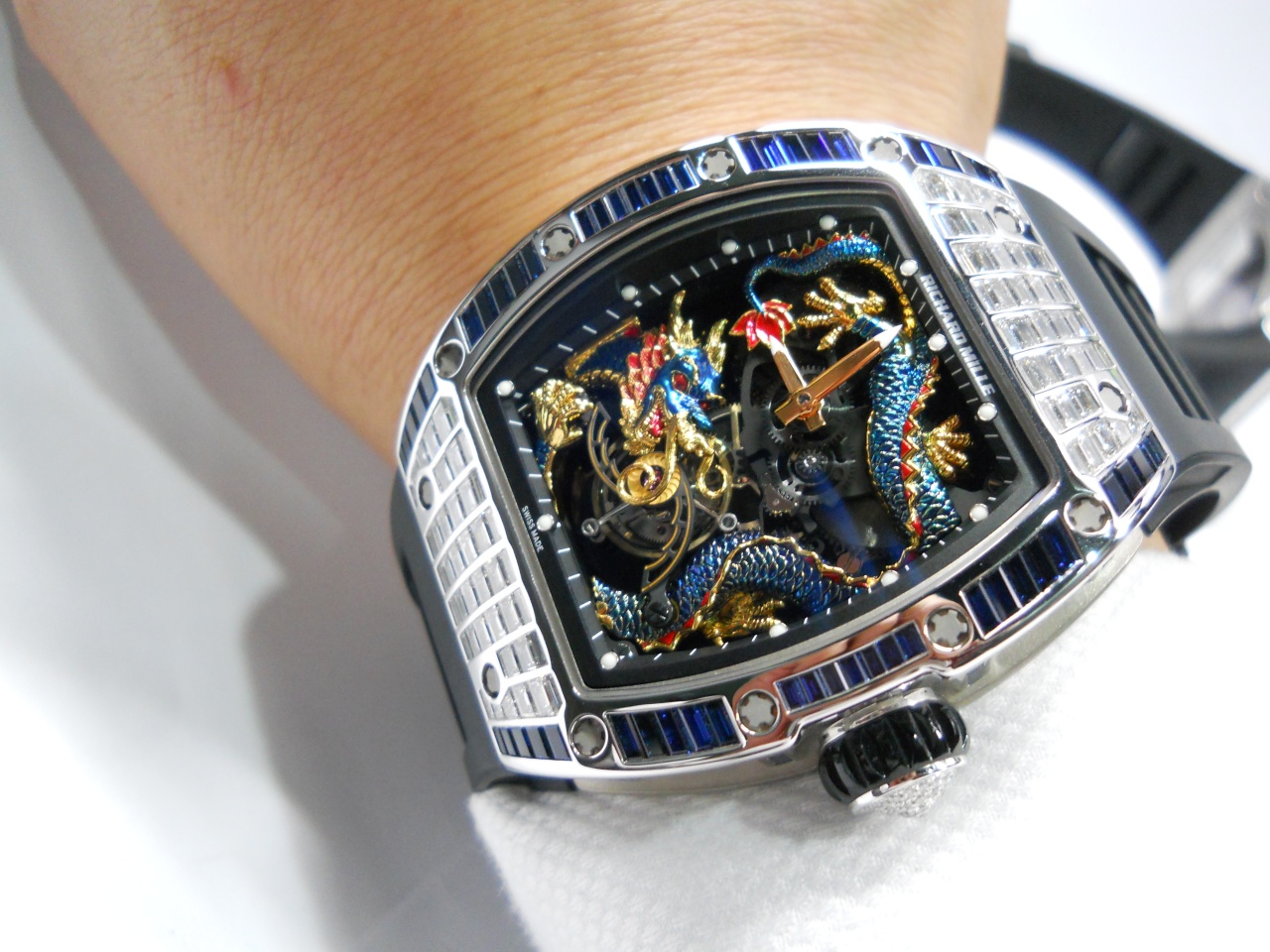 Richard Mille RM057 White Gold Blue Dragon with Baguette Diamond & Baguette Blue Sapphire 3