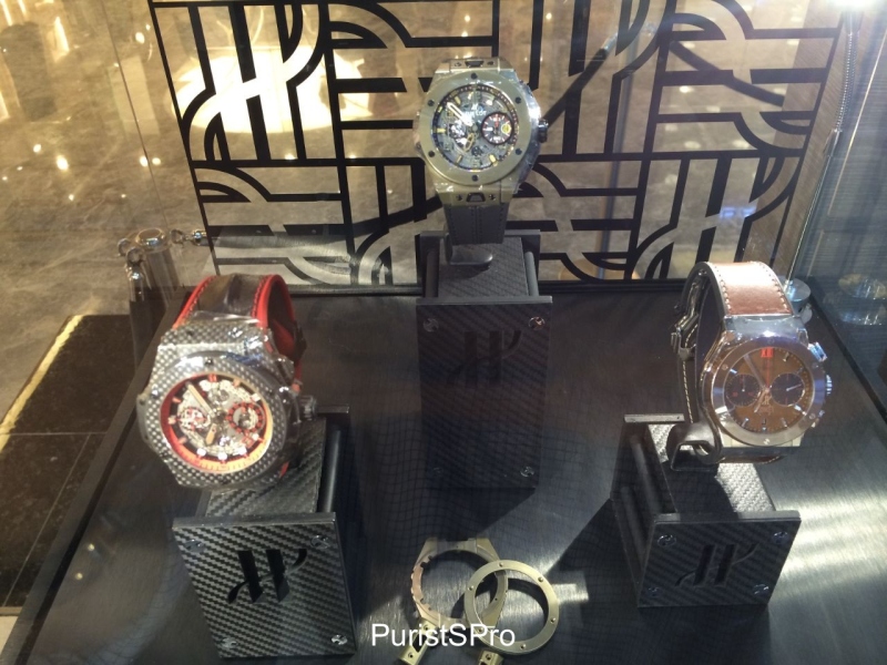 The creative use of Magic Gold (very scratch resistant gold), carbon fibre and Ceramic in Hublot watches