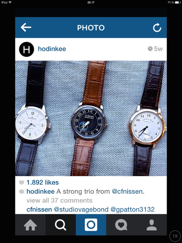 And it has even appeared on Hodinkee's Instagram-feed