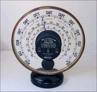 1940s Jaeger Desk Top Barometer and Thermometer