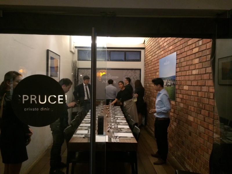 Entrance to the Spruce restaurant in Singapore