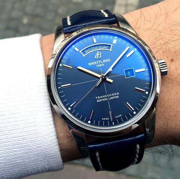 Breitling Transocean Day & Date ''Aurora Blue'' Limited  Edition of Only 1000 Pcs