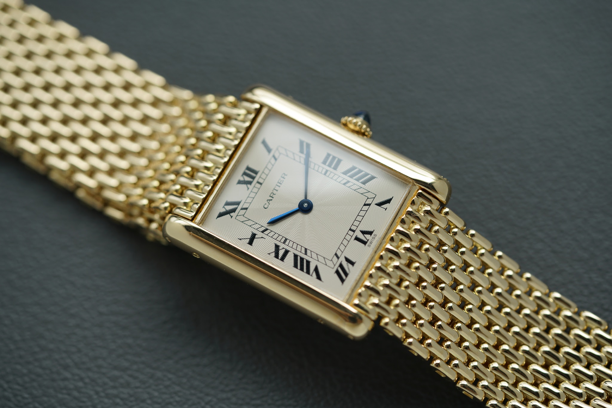 SOLD**Cartier Vintage Tank Louis Ultra Thin, With Beads of Rice Bracelet