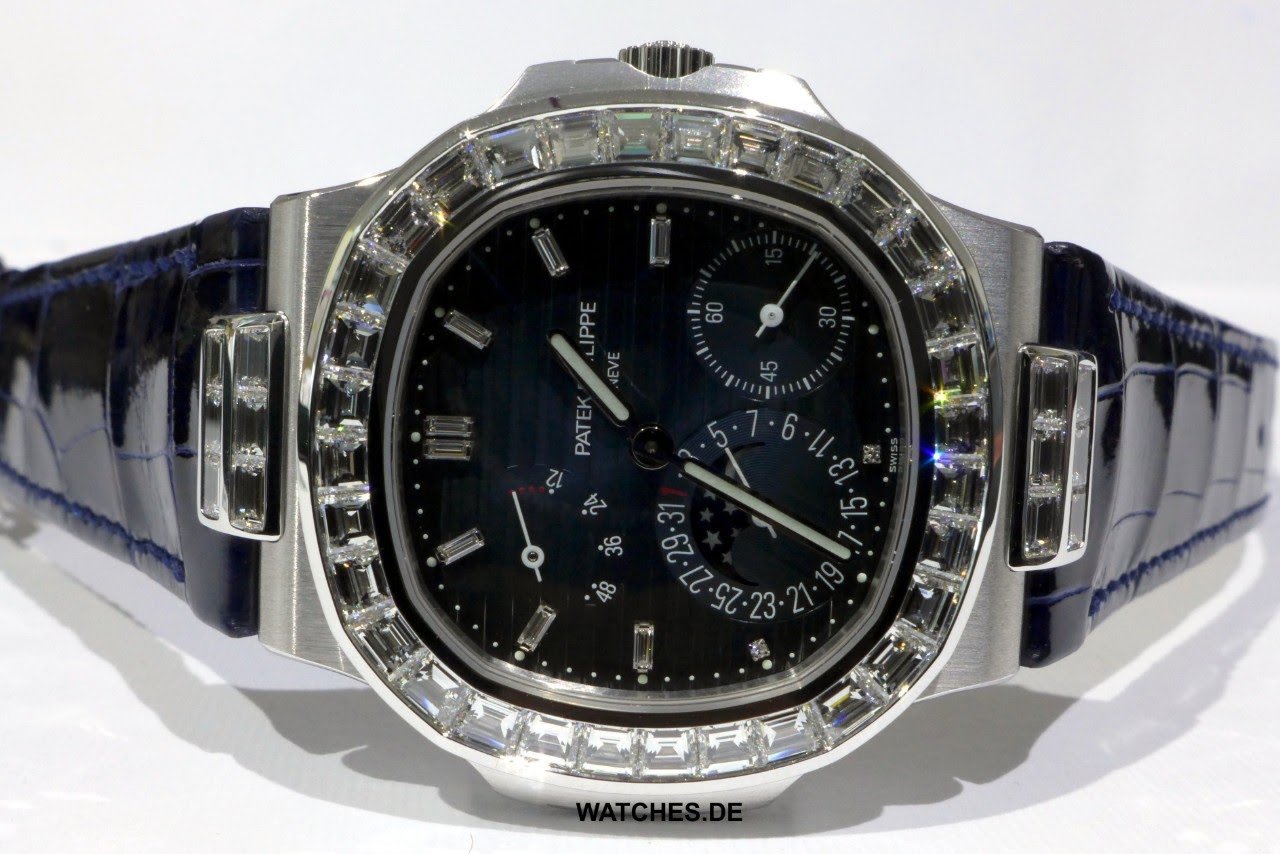 Patek Philippe Nautilus Black Blue Diual Diamond 5724G-001| WatchGuyNYC