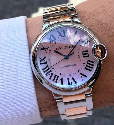 cartier ballon bleu mother of pearl face