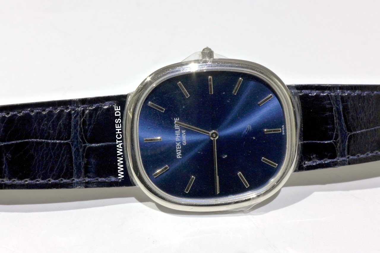 Patek Philippe  Golden Ellipse Blue Dial Platinum Watch 5738P-001