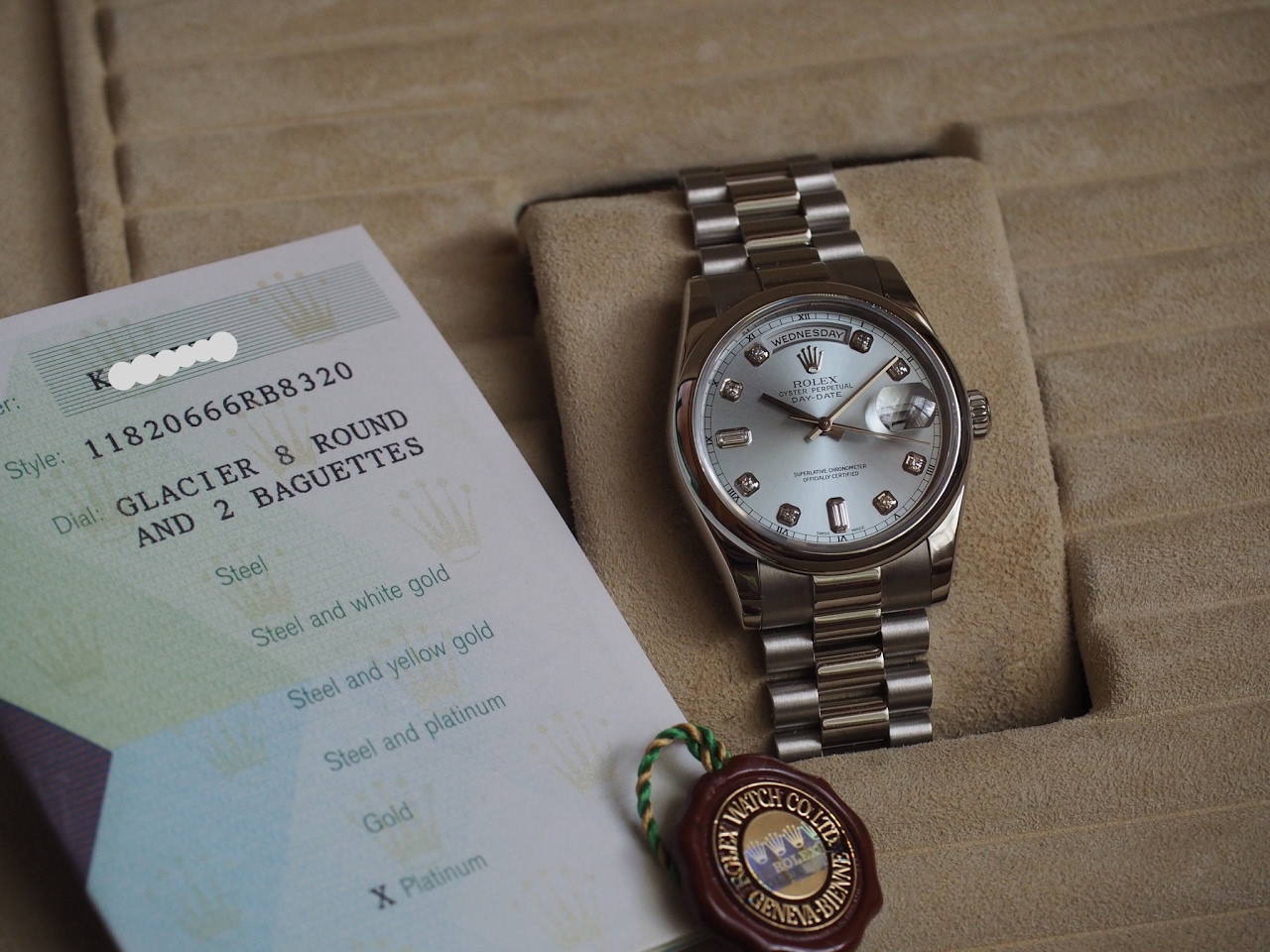 rolex platinum day date 36