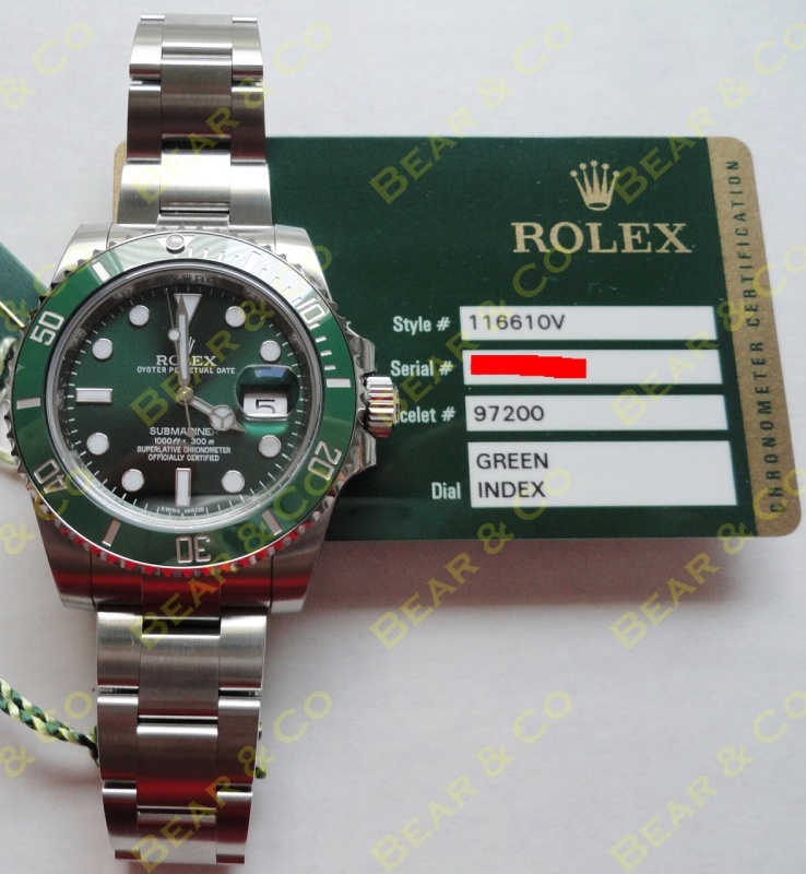 Rolex Submariner 116610V Green Ceramic