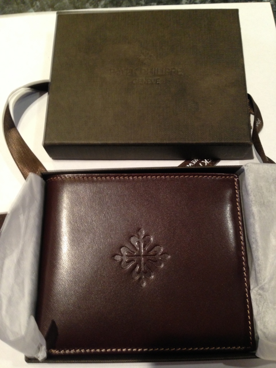 New Patek Philippe brown leather wallet 