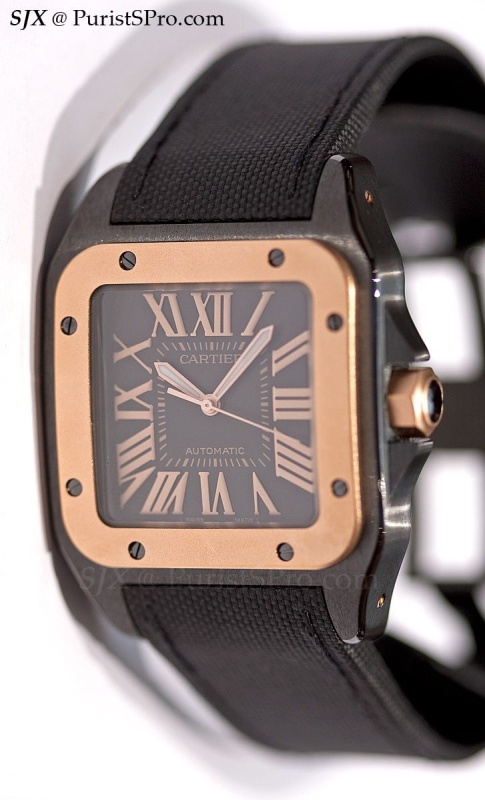 cartier santos 100 gold bezel