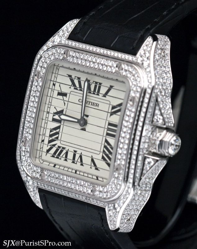 cartier santos triple 100 watch