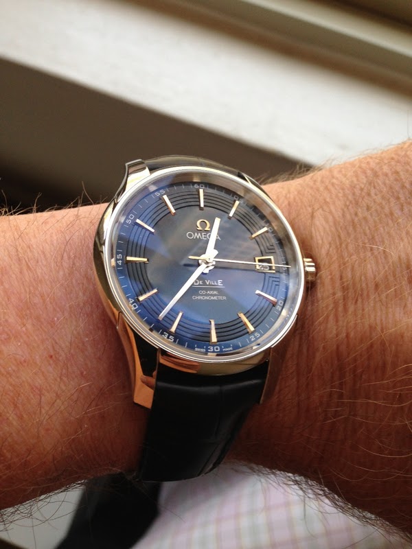 omega deville on wrist