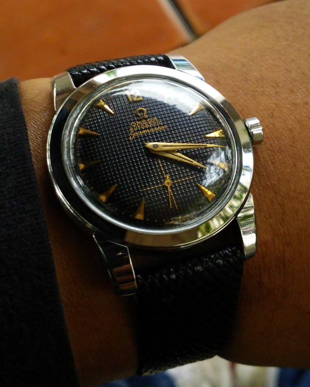 vintage black dialed omega watches 
