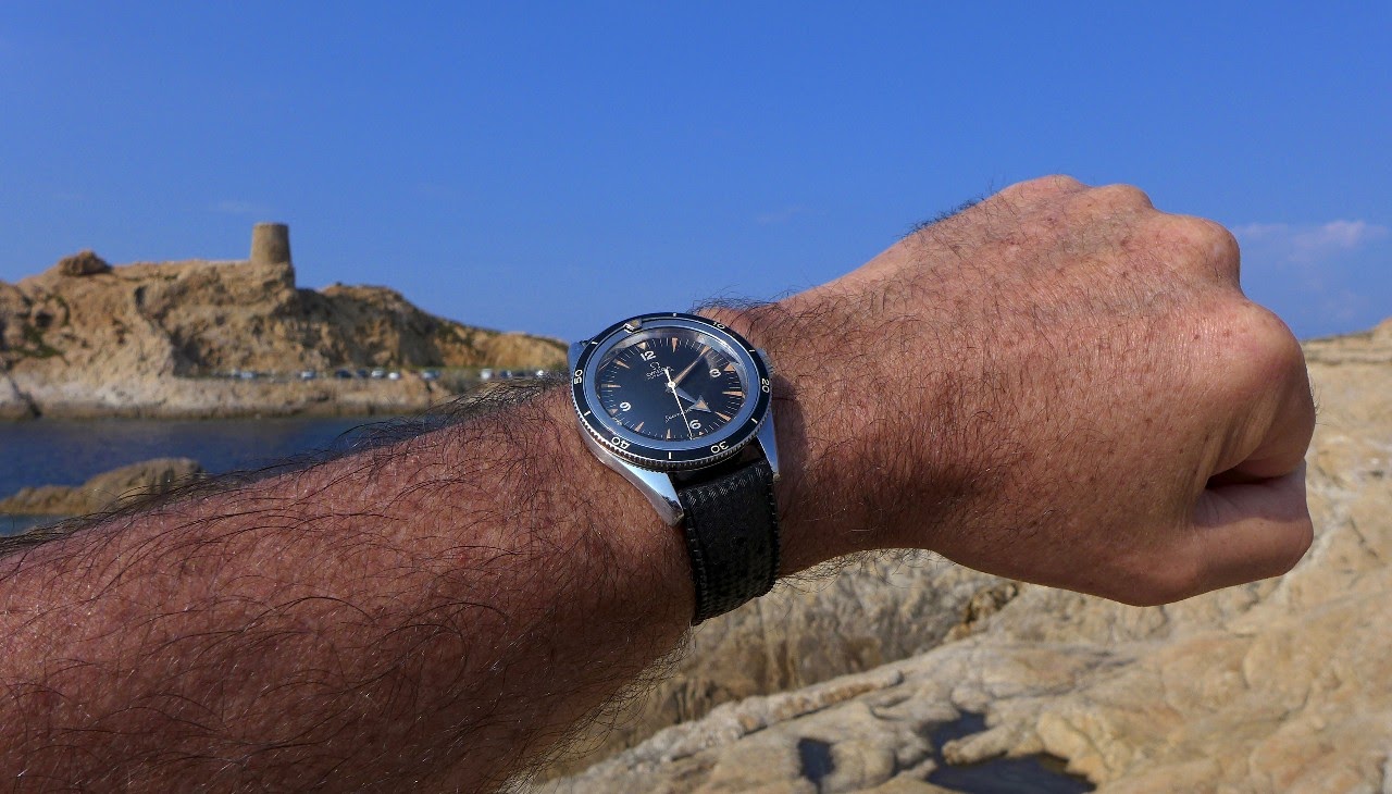 omega seamaster 300 on wrist