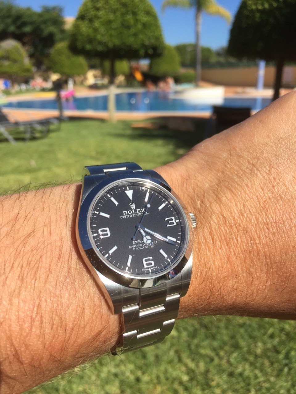 rolex explorer swimming