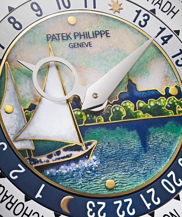 enamel depicting Geneva harbour