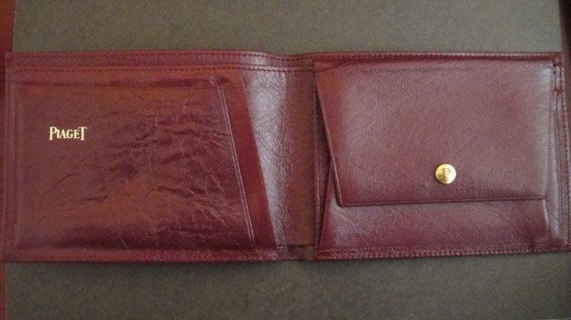 Open leather wallet