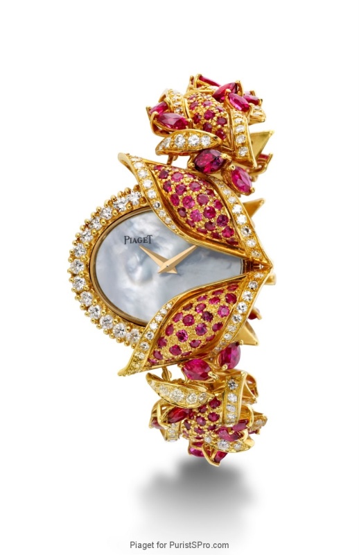 Jewelery watch with rubies housing caliber 4P.