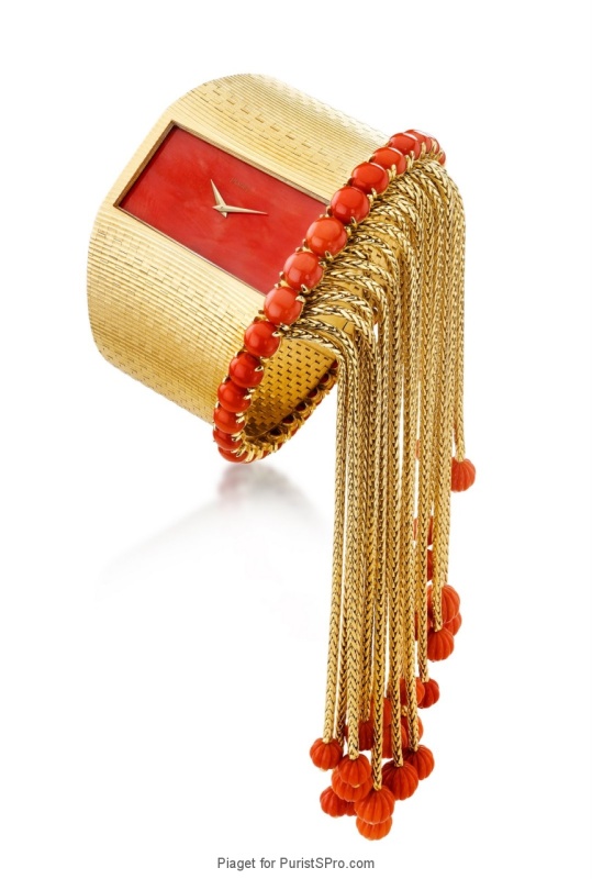 A coral cuff watch. This watch to me, is really over the top!