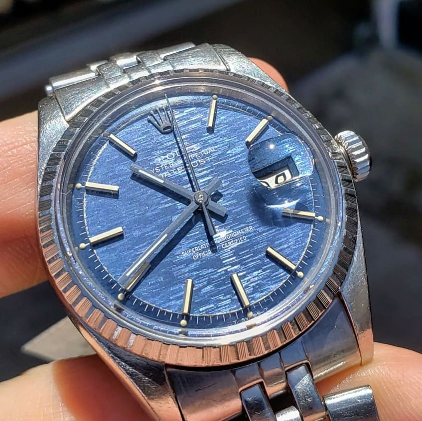 rolex blue linen dial