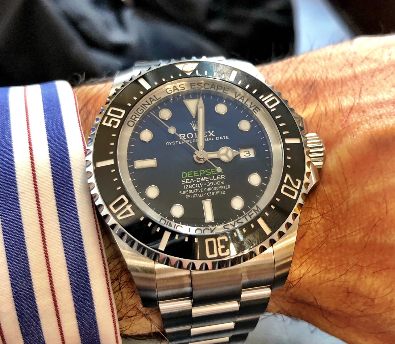 rolex deepsea on small wrist