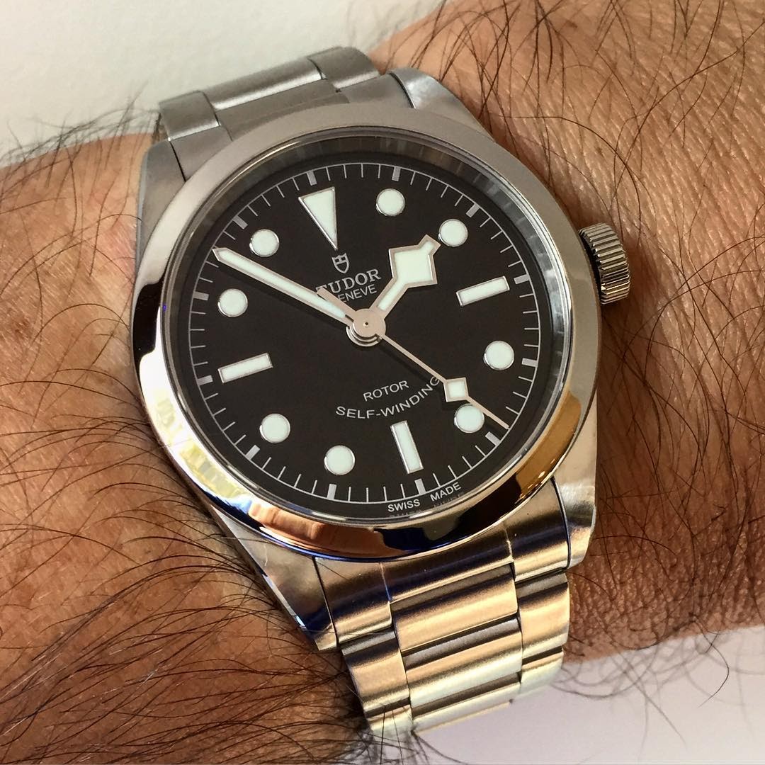 Rolex - A wristshot of the Tudor Black Bay 36