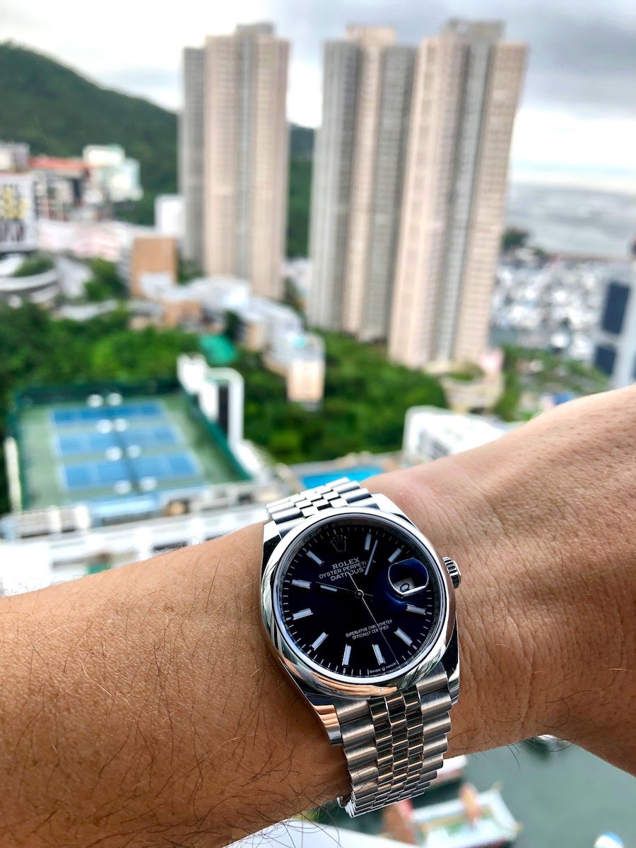 rolex datejust on wrist