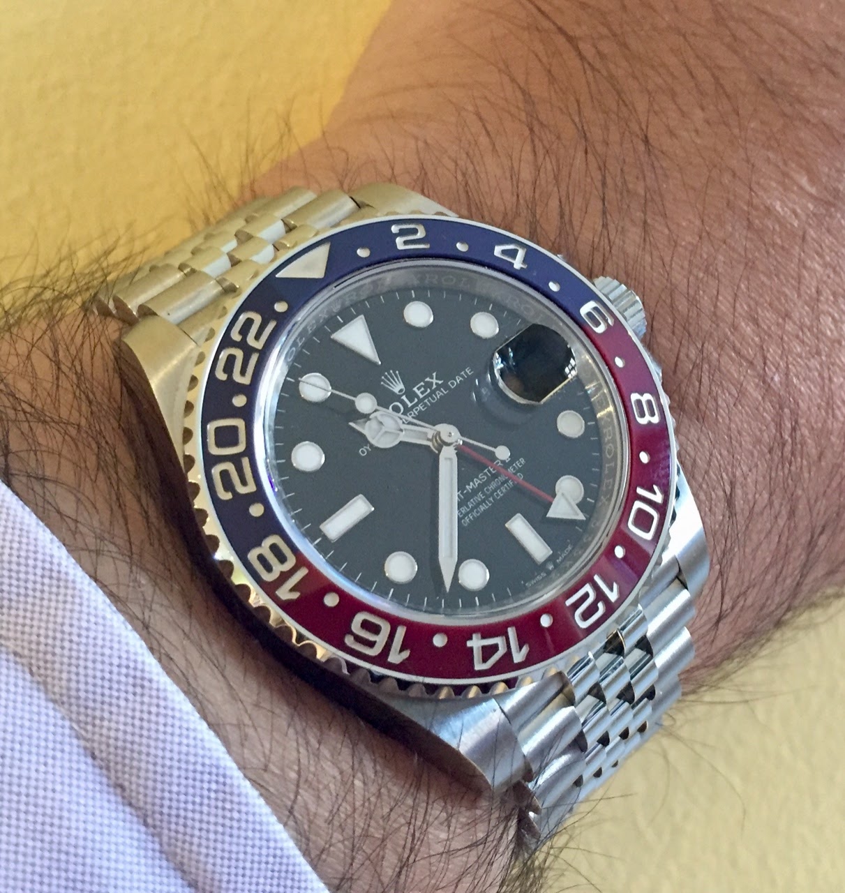 rolex pepsi on wrist